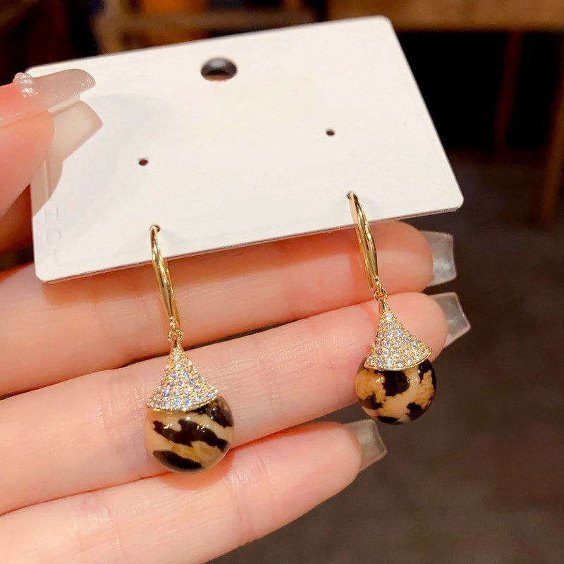 14K Gold-Plated Elegant Zircon Leopard Ear Hooks