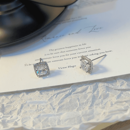 14K Gold-Plated Elegant Zircon Stud Earrings