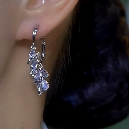 14K Gold-Plated Elegant Zircon Wheat Earrings