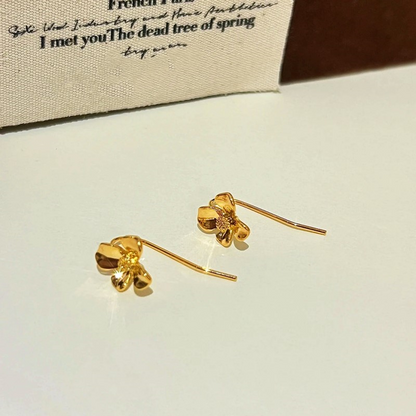 14K Gold-Plated Flower Ear Hook Earrings