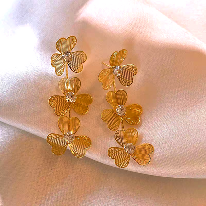 14K Gold-Plated Flower Earrings
