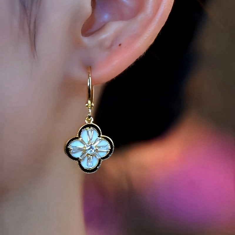 14K Gold-Plated Four-Leaf Clover Earrings