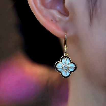 14K Gold-Plated Four-Leaf Clover Earrings