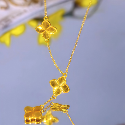 14K Gold-Plated Four-Leaf Clover Necklace