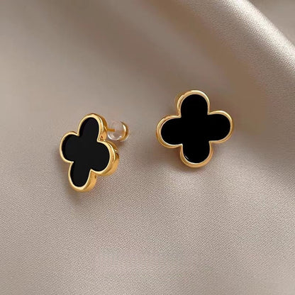 14K Gold-Plated Four-Leaf Clover Stud Earrings