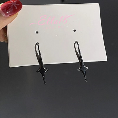 14K Gold-Plated Four-Pointed Star Ear Hook Earrings