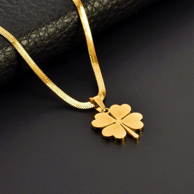 14K Gold-Plated Four Leaf Pendant Necklace