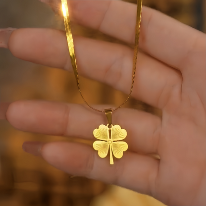14K Gold-Plated Four Leaf Pendant Necklace