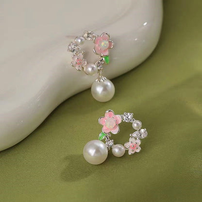14K Gold-Plated Garland Pearl Earrings