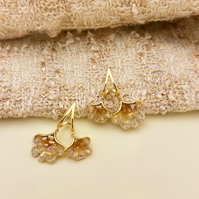 14K Gold-Plated Ginkgo Leaf Earrings