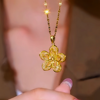 14K Gold-Plated Golden Flower Necklace