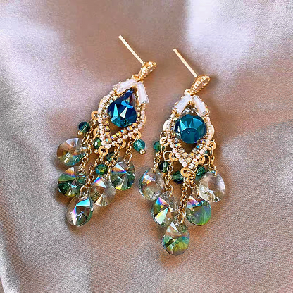 14K Gold-Plated Gradient Crystal Earrings