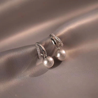 14K Gold-Plated Gray Pearl Earrings