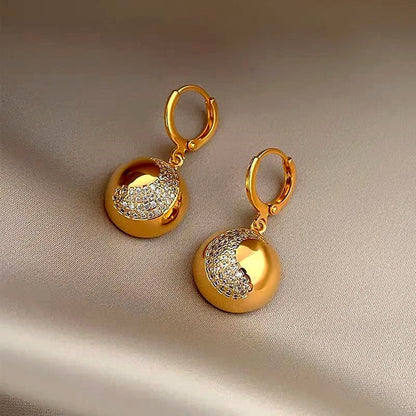 14K Gold-Plated Half-Circle Crescent Earrings