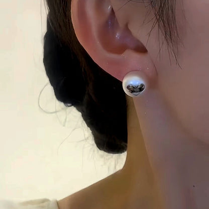 14K Gold-Plated Heart-Design Bean Earrings