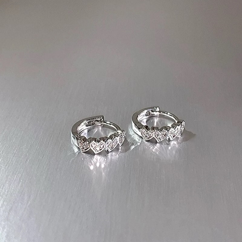 14K Gold-Plated Heart-Design Little Hoop Earrings