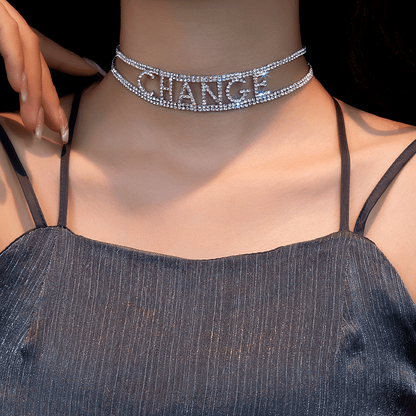 14K Gold-Plated Hollow Diamond Letter Necklaces