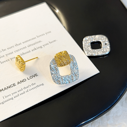 14K Gold-Plated Hollow Square Earrings