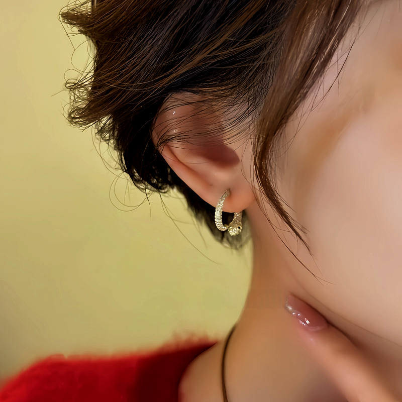 14K Gold-Plated Interlaced Snake Head And Tail Earrings