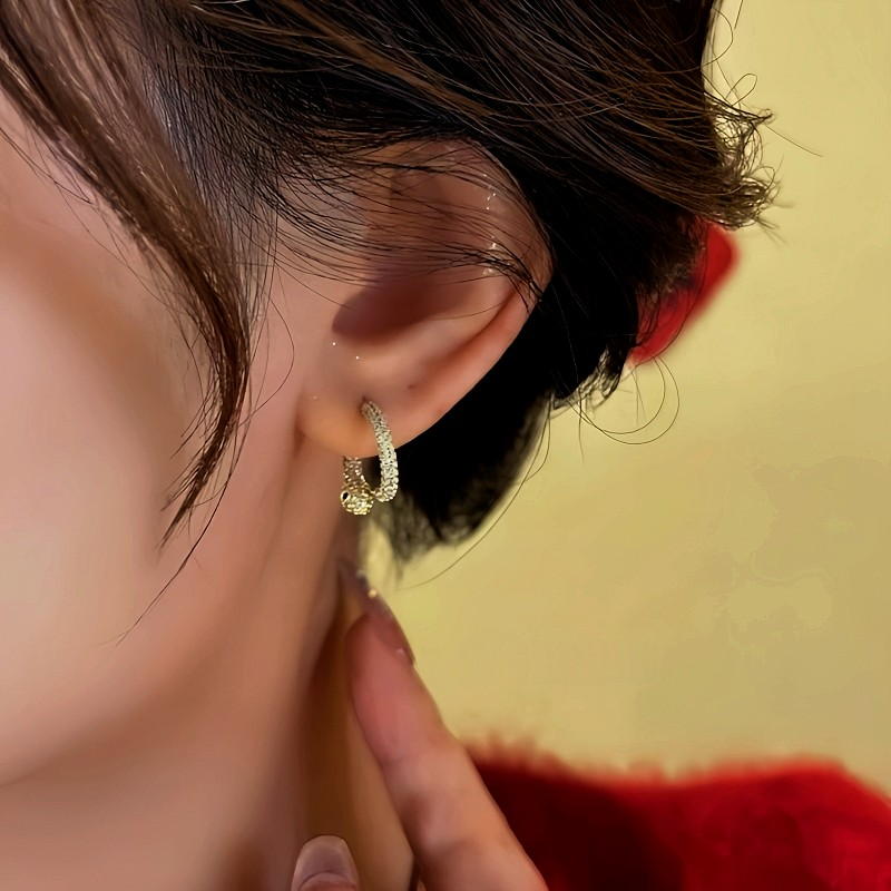 14K Gold-Plated Interlaced Snake Head And Tail Earrings