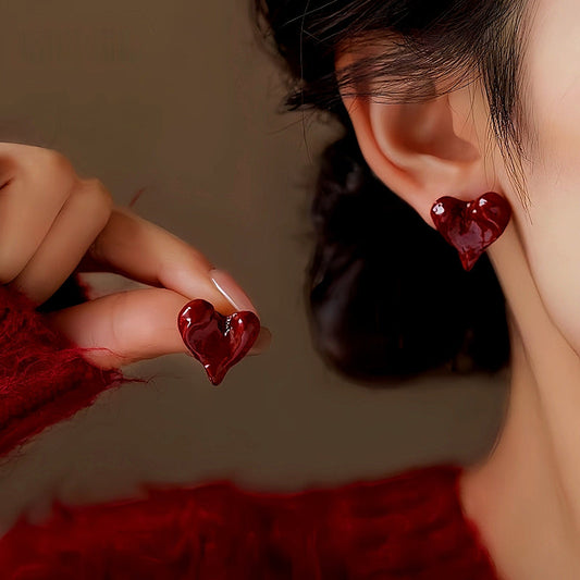 14K Gold-Plated Irregular Heart Stud Earrings