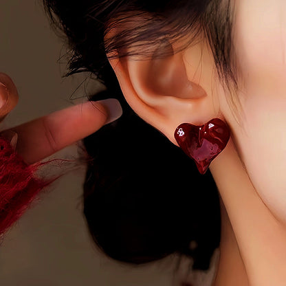 14K Gold-Plated Irregular Heart Stud Earrings