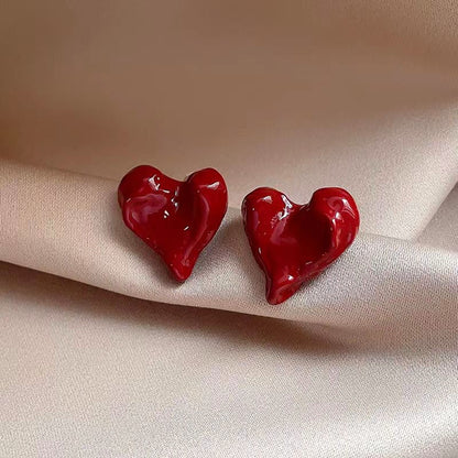 14K Gold-Plated Irregular Heart Stud Earrings