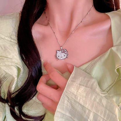 14K Gold-Plated Kitty Pendant Necklaces