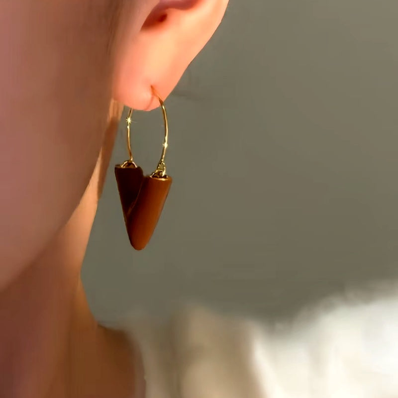 14K Gold-Plated Light Luxury V-Shaped Earrings