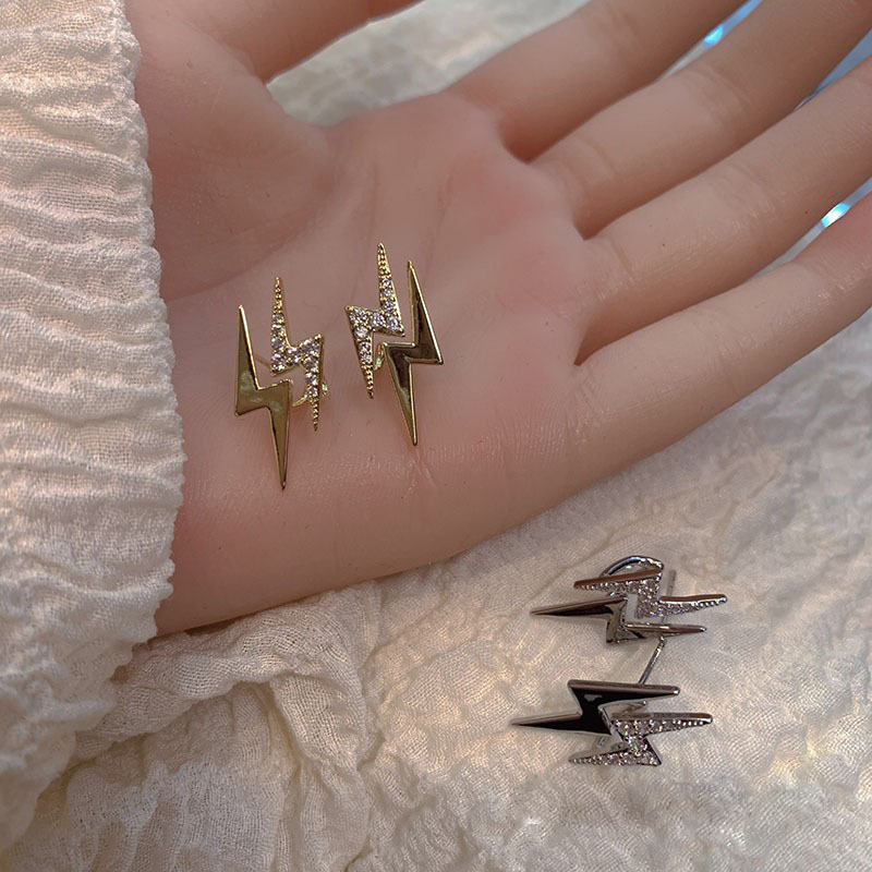 14K Gold-Plated Lightning Small Stud Earrings