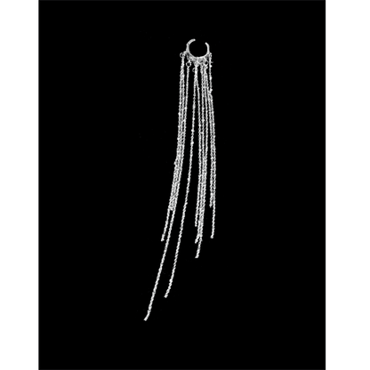 14K Gold-Plated Long Tassel Ear Cuffs ( 1 Pair )