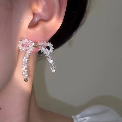 14K Gold-Plated Luxury Crystal Bow Earrings