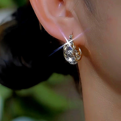 14K Gold-Plated Luxury Diamond Earrings