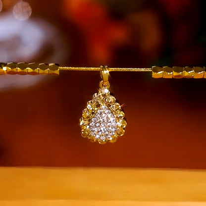 14K Gold-Plated Luxury Full Diamond Water Drop Necklace