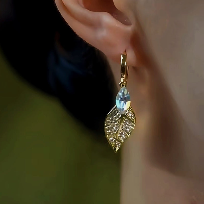 14K Gold-Plated Luxury Leaf Earrings