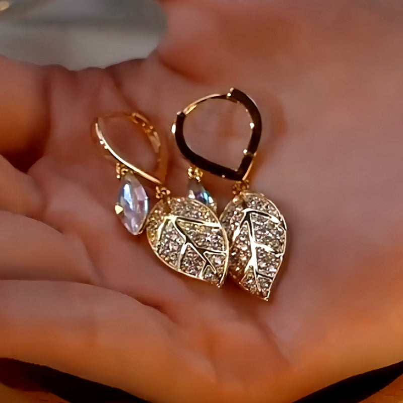 14K Gold-Plated Luxury Leaf Earrings