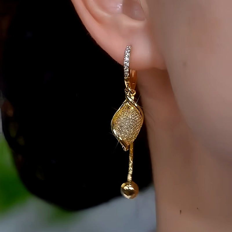 14K Gold-Plated Luxury Mesh Drop Earrings