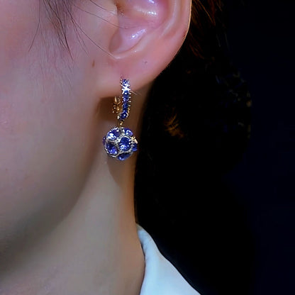 14K Gold-Plated Luxury Purple Ball Earrings