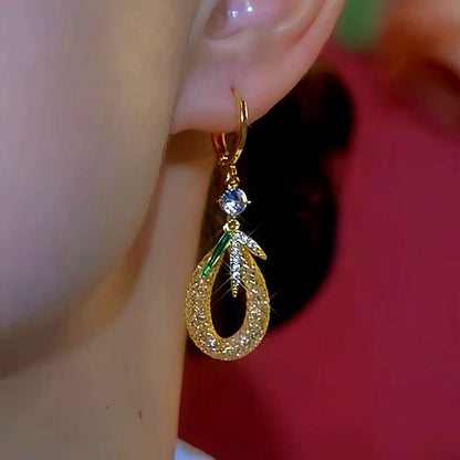 14K Gold-Plated Luxury Zircon Drop Earrings