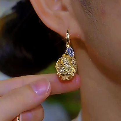 14K Gold-Plated Luxury Zircon Mesh Drop Earrings