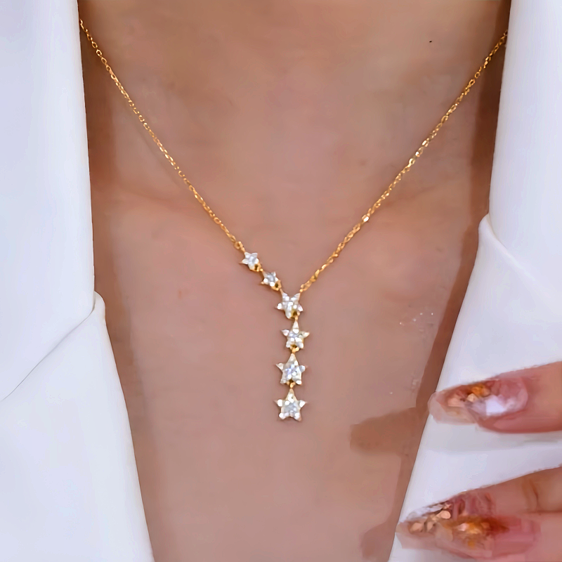 14K Gold-Plated Micro-Inlaid Zircon Big Dipper Necklace