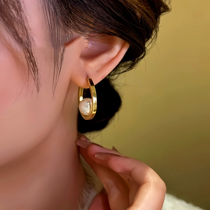 14K Gold-Plated Moon Bead Earrings
