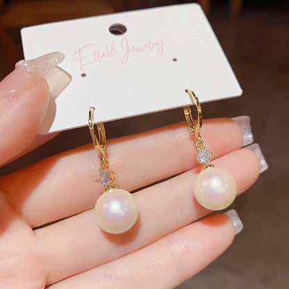 14K Gold-Plated Pearl Earrings