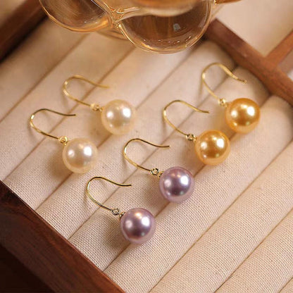 14K Gold-Plated Pearl Pendant Earrings