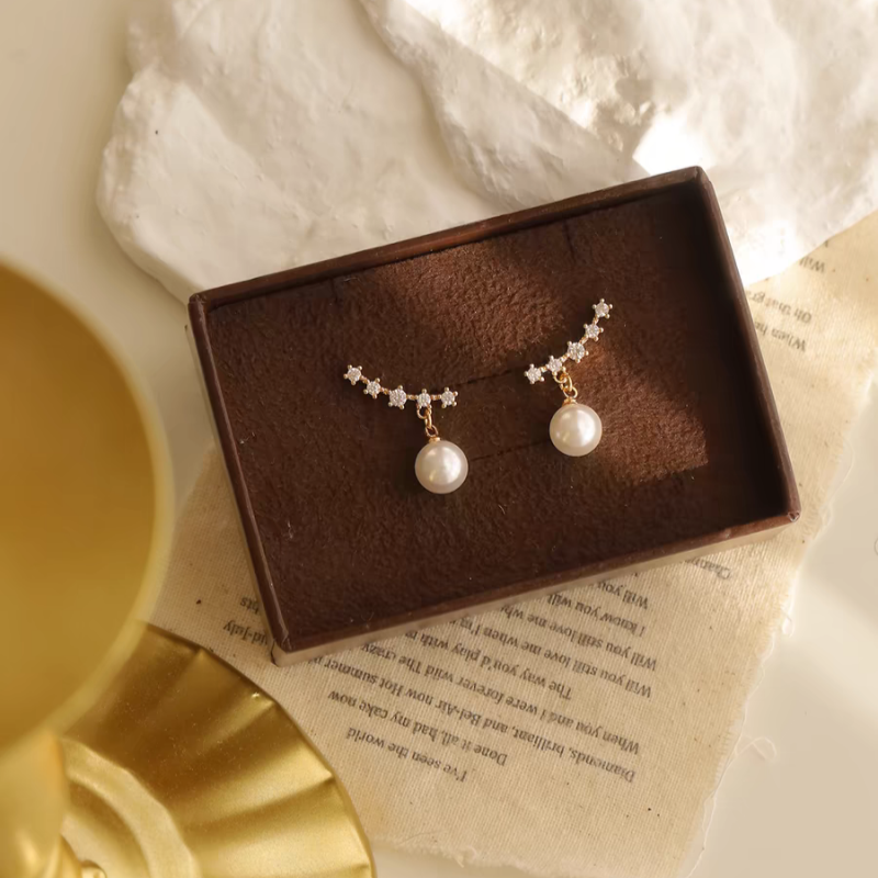 14K Gold-Plated Pearl Stud Earrings