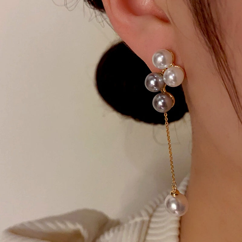 14K Gold-Plated Pearl Tassel Earrings