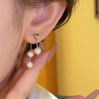 14K Gold-Plated Pearl Tassel Earrings