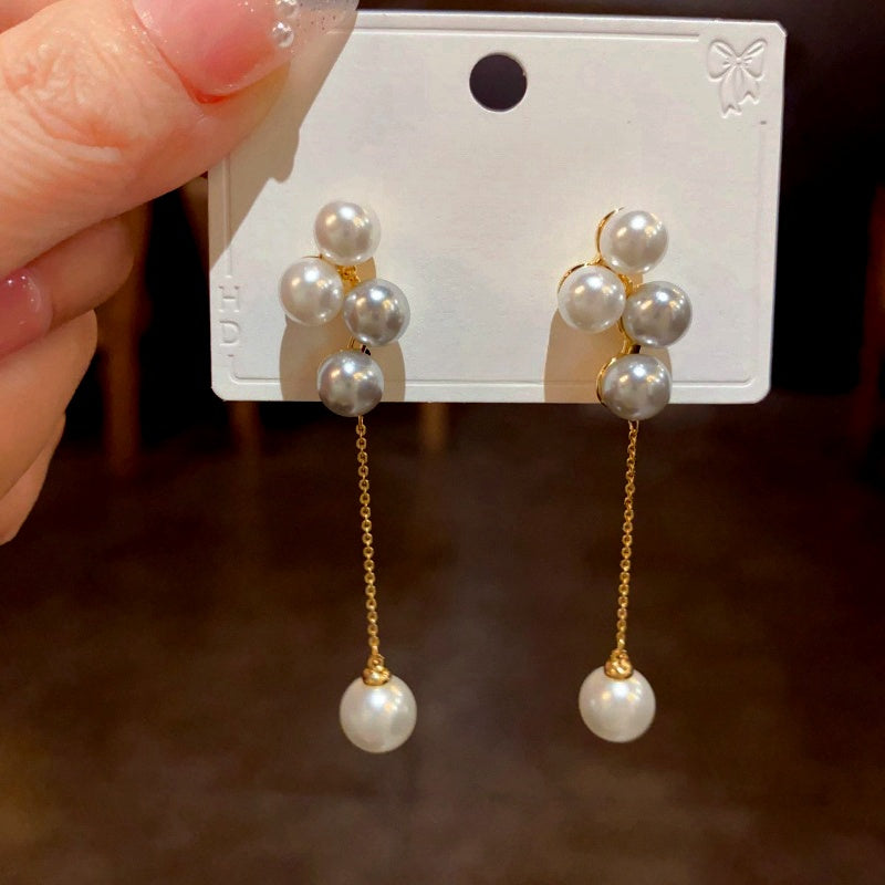14K Gold-Plated Pearl Tassel Earrings