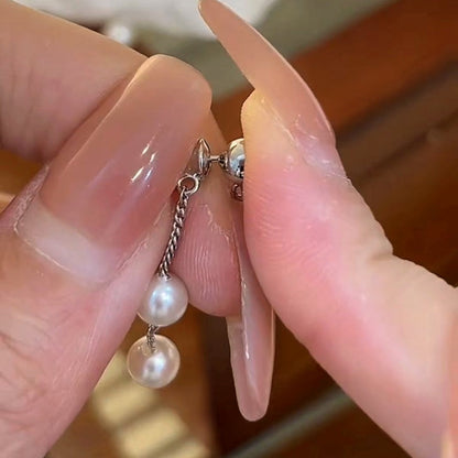 14K Gold-Plated Pearl Tassel Earrings