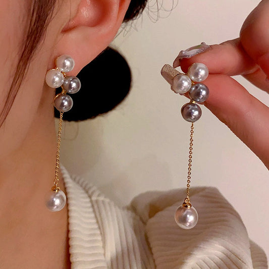 14K Gold-Plated Pearl Tassel Earrings